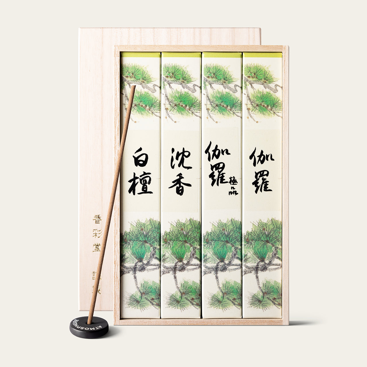 Kousaido Premium Supreme Set Japanese incense sticks (160 sticks) with Atmosphere ceramic incense holder