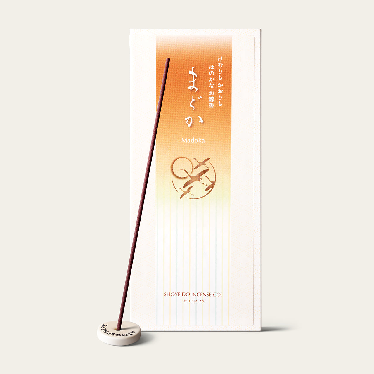 Shoyeido Low Smoke Chiffon Madoka Japanese incense sticks (165 sticks) with Atmosphere ceramic incense holder