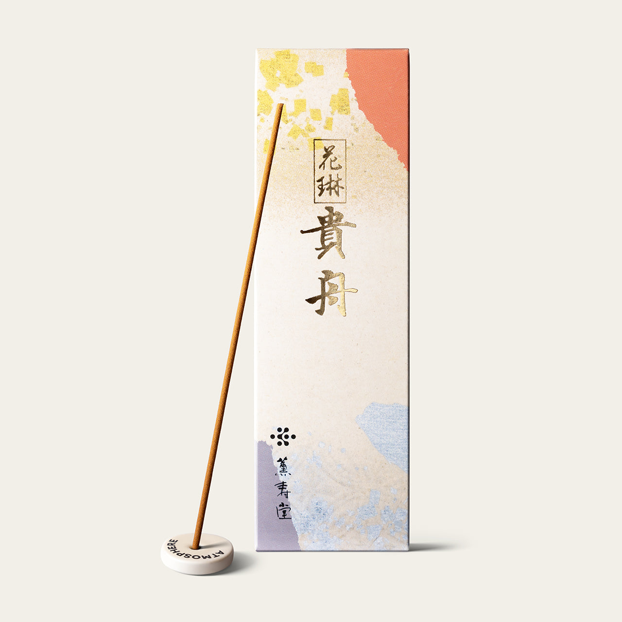 Kunjudo Royal Ship Karin Kifune Japanese incense sticks (80 sticks) with Atmosphere ceramic incense holder