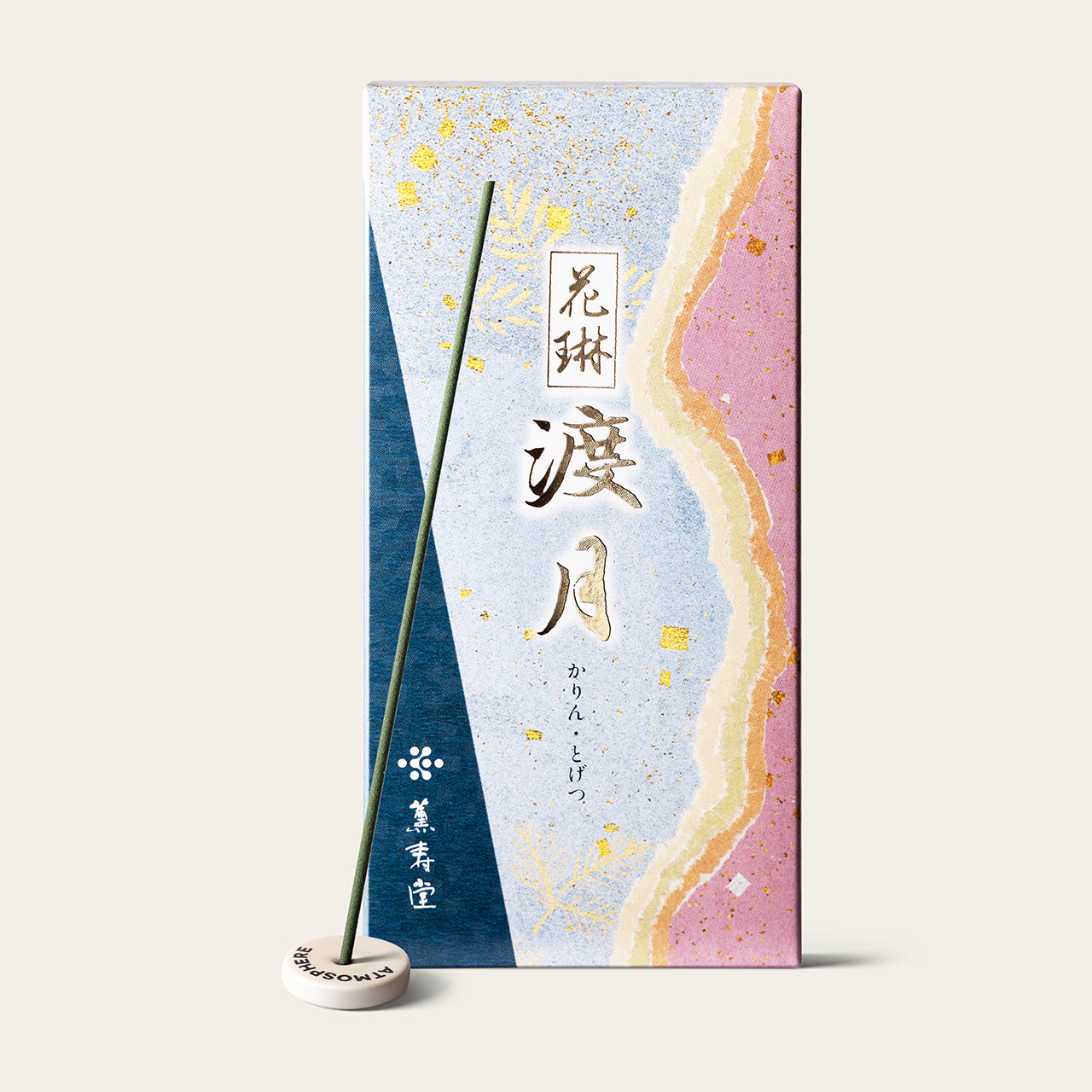 Kunjudo Moonlit Trail Karin Togetsu Japanese incense sticks (220 sticks) with Atmosphere ceramic incense holder