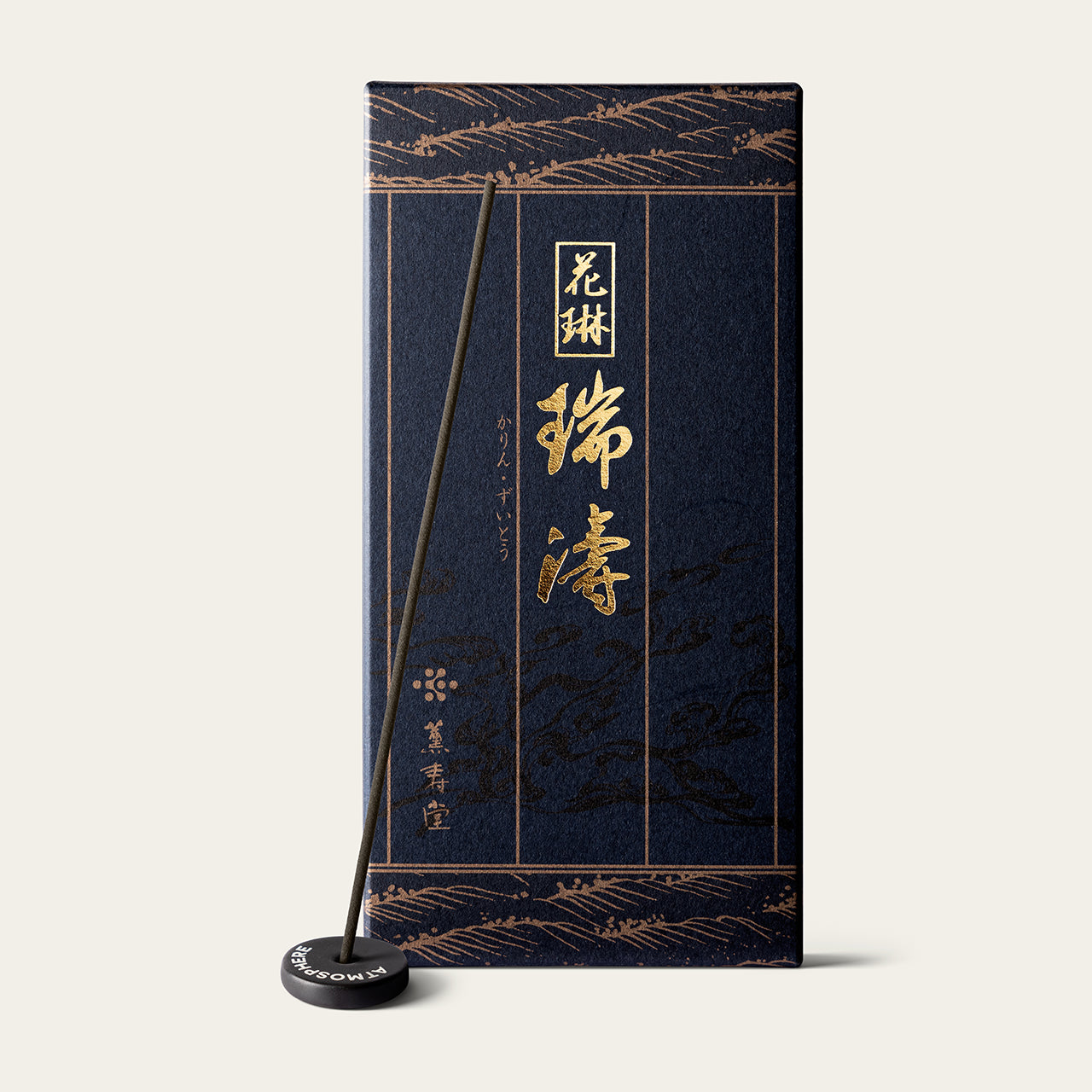 Kunjudo Golden Wave Karin Zuito Japanese incense sticks (220 sticks) with Atmosphere ceramic incense holder
