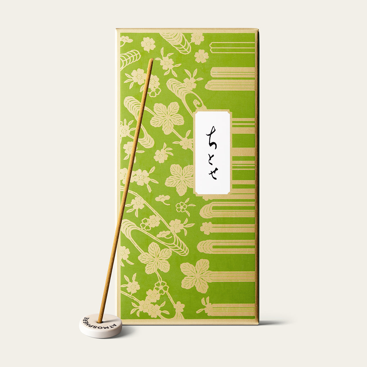Kyukyodo Premium Thousand Years Chitose Japanese incense sticks (200 sticks) with Atmosphere ceramic incense holder