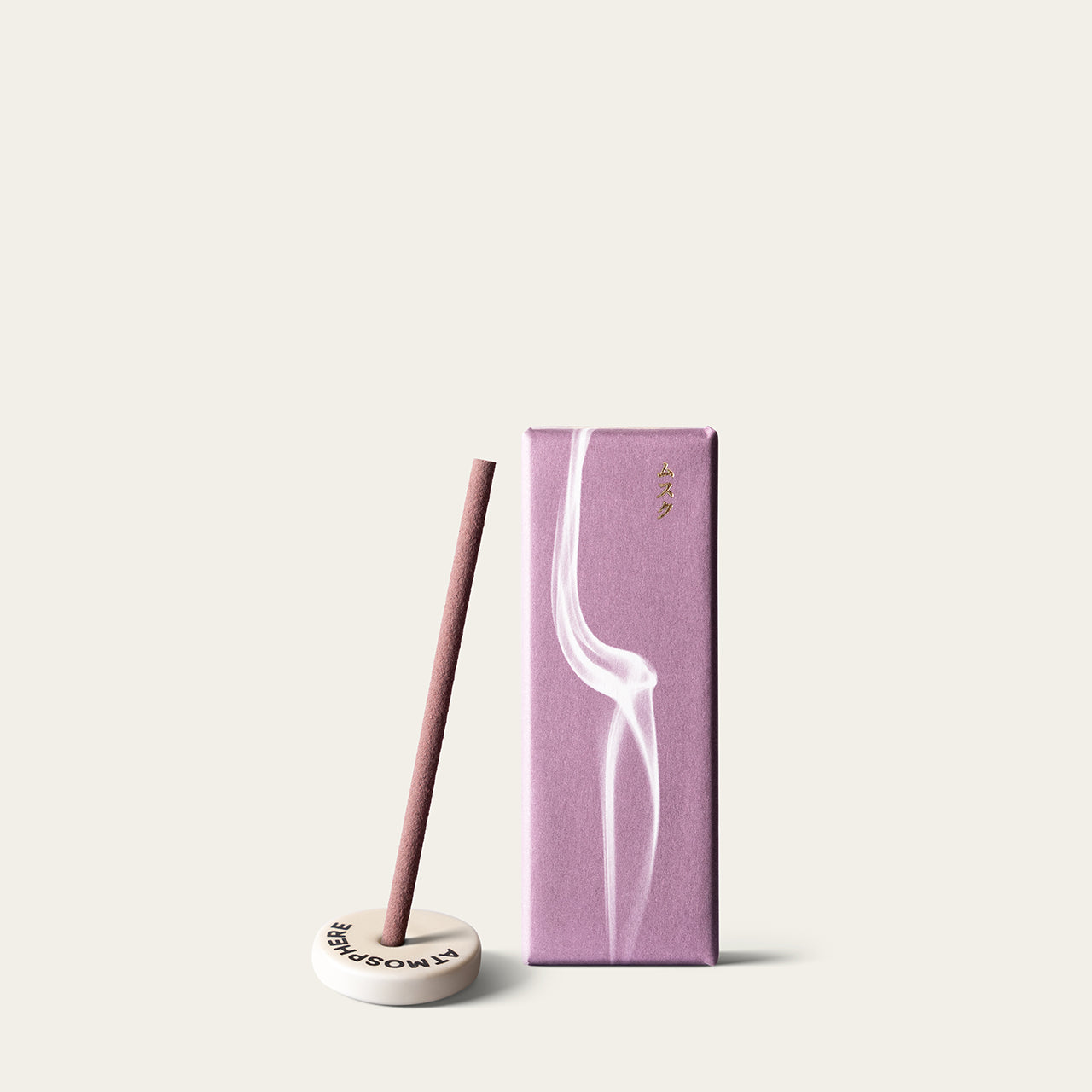 Kyukyodo Fragrance Mini Musk Japanese incense sticks (20 sticks) with Atmosphere ceramic incense holder