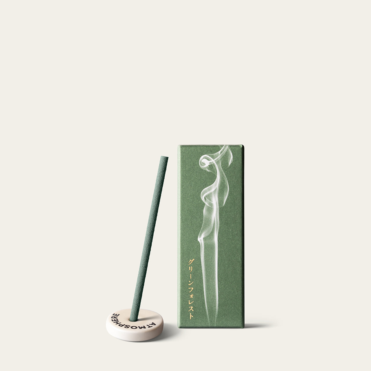 Kyukyodo Fragrance Mini Green Forest Japanese incense sticks (20 sticks) with Atmosphere ceramic incense holder