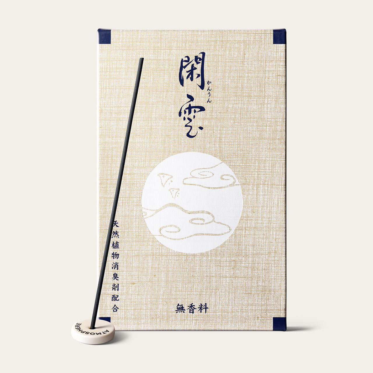 Shorindo Mellow Cloud Kanun Japanese incense sticks (300 sticks) with Atmosphere ceramic incense holder
