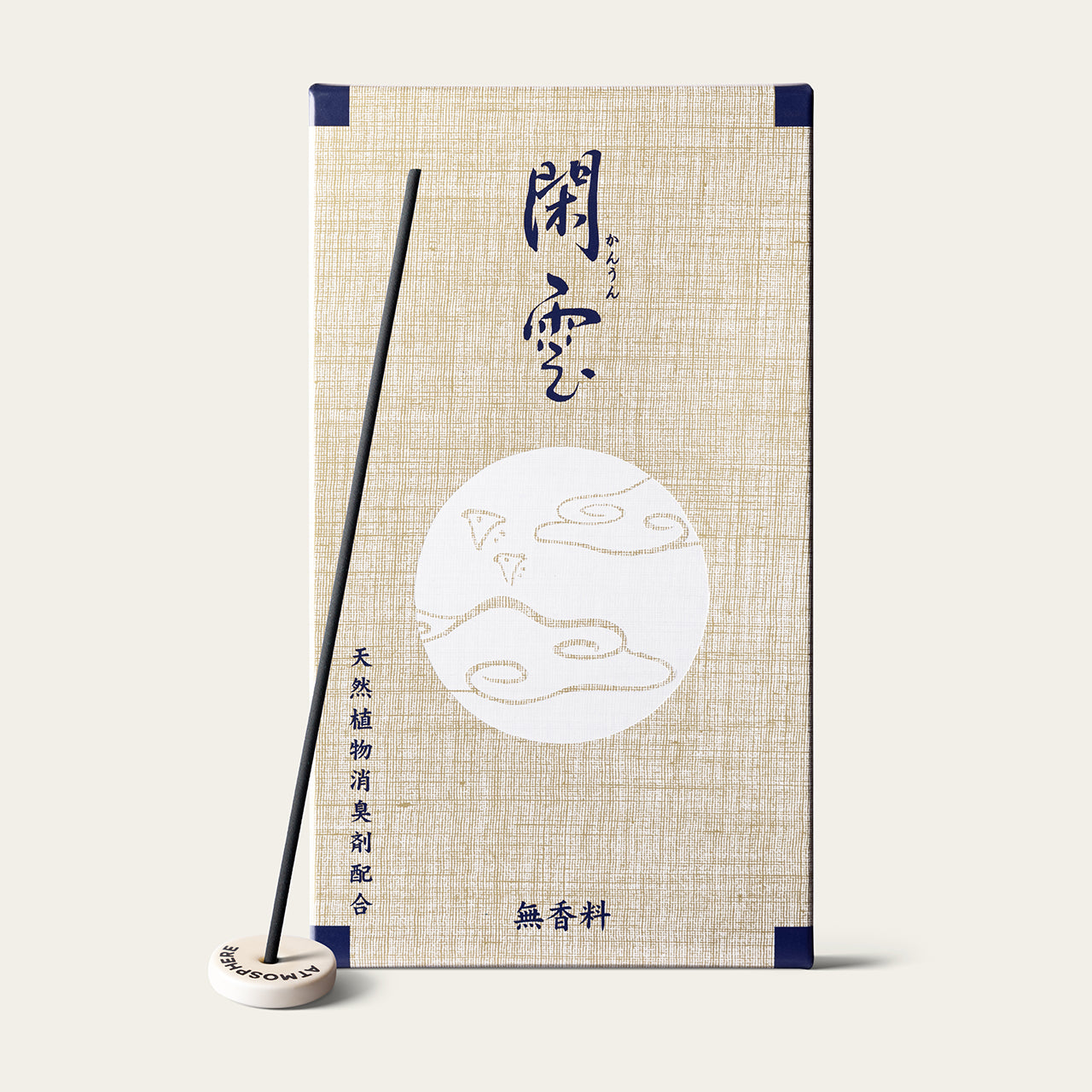Shorindo Mellow Cloud Kanun Japanese incense sticks (150 sticks) with Atmosphere ceramic incense holder