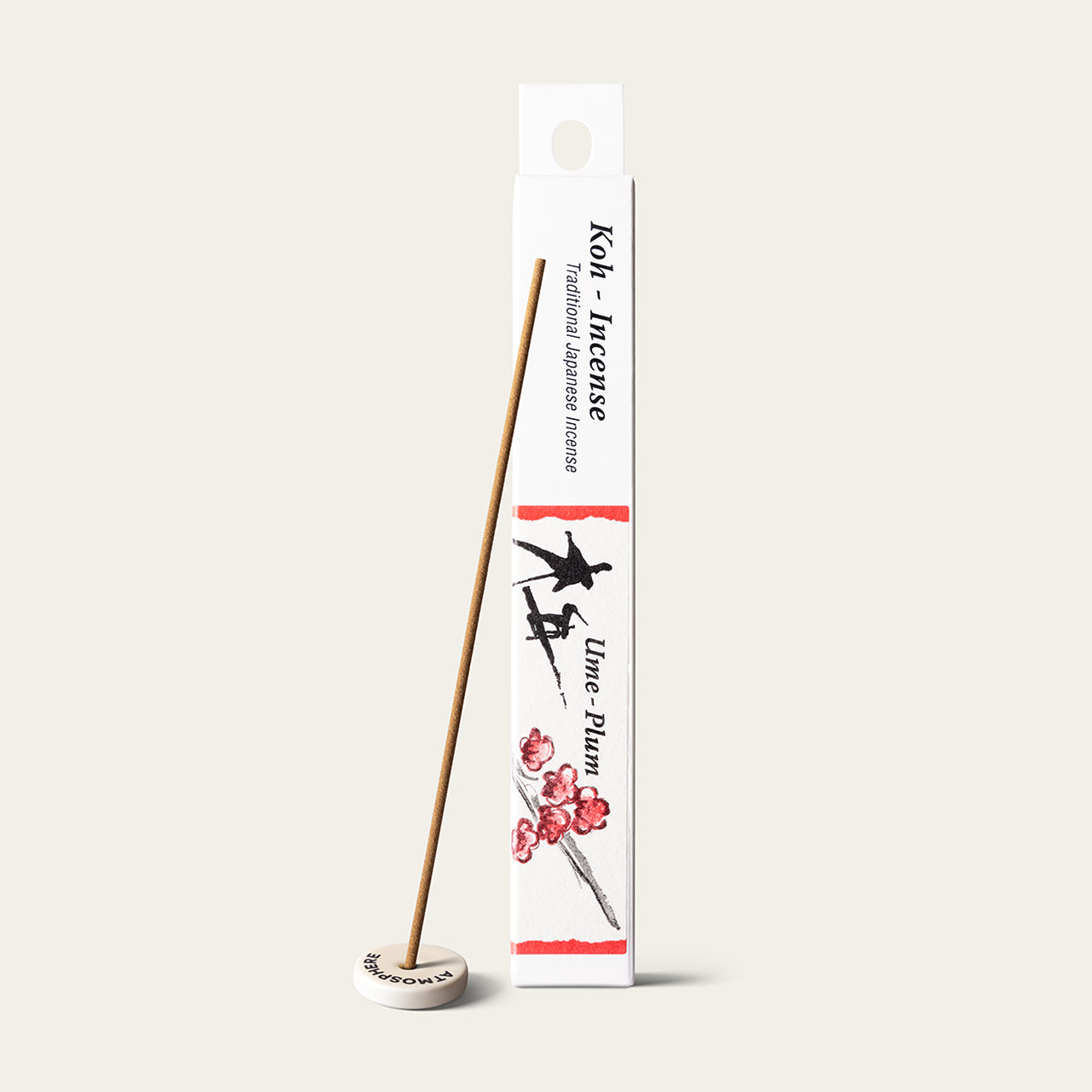 Shoyeido Koh Incense Daily Ume Plum Japanese incense sticks (35 sticks) with Atmosphere ceramic incense holder