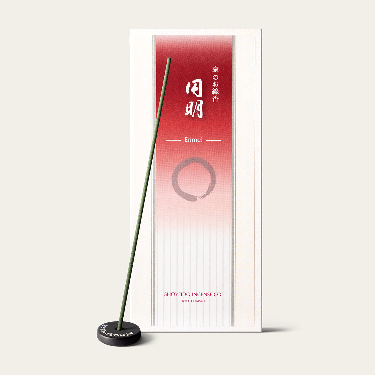 Shoyeido Daily Circle Enmei Japanese incense sticks (165 sticks) with Atmosphere ceramic incense holder