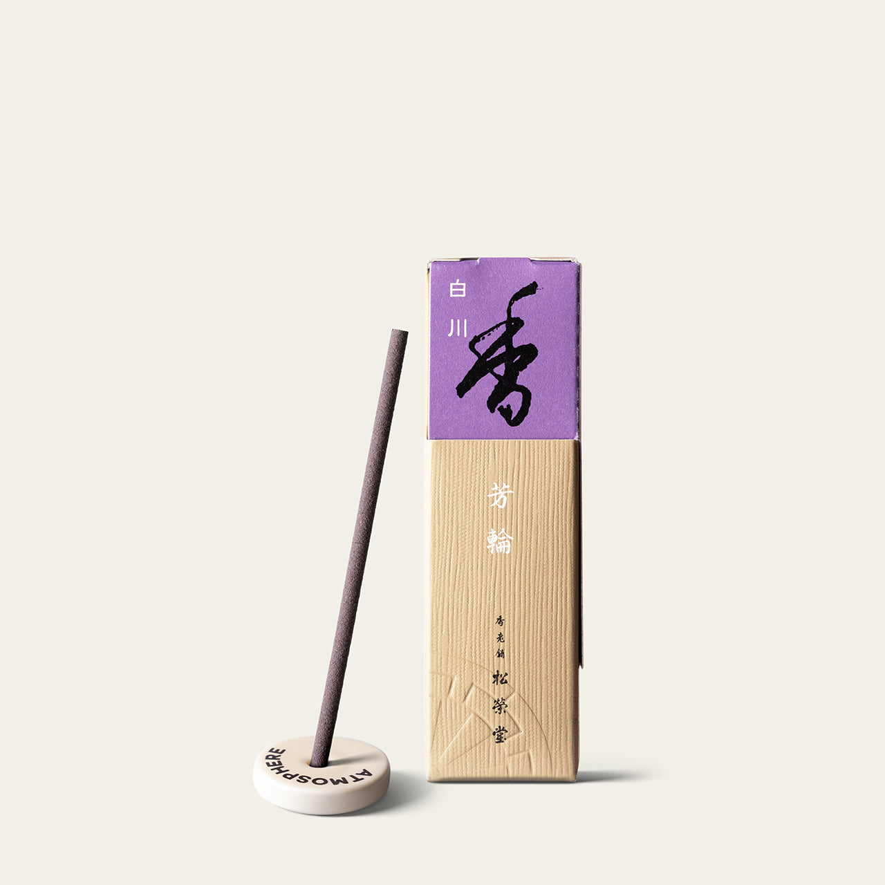 Shoyeido Horin White River Shirakawa Japanese incense sticks (20 sticks) with Atmosphere ceramic incense holder