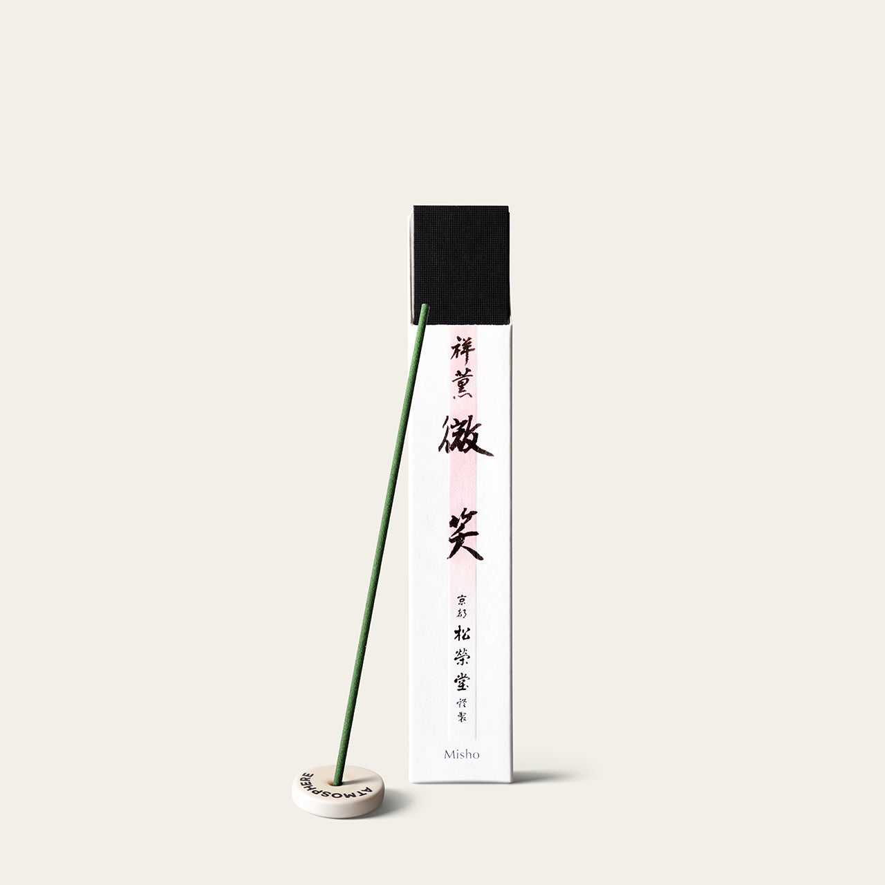 Shoyeido Premium Gentle Smile Misho Japanese incense sticks (15 sticks) with Atmosphere ceramic incense holder