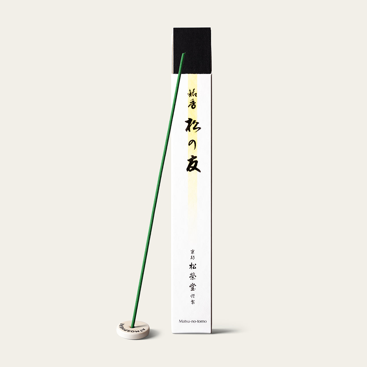 Shoyeido Premium Friend of Pine Matsu-no-tomo Japanese incense sticks (36 sticks) with Atmosphere ceramic incense holder