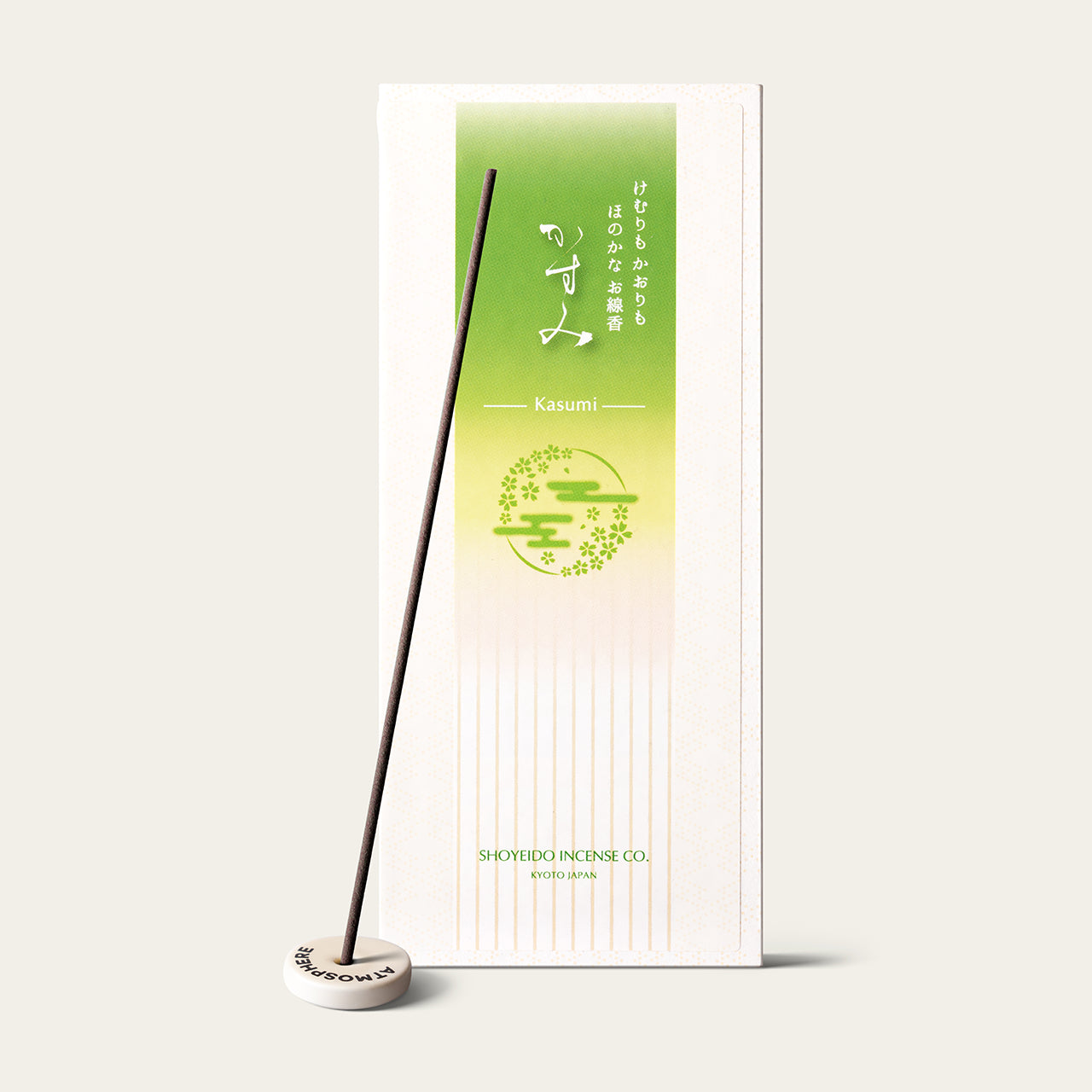 Shoyeido Low Smoke Gossamer Kasumi Japanese incense sticks (165 sticks) with Atmosphere ceramic incense holder