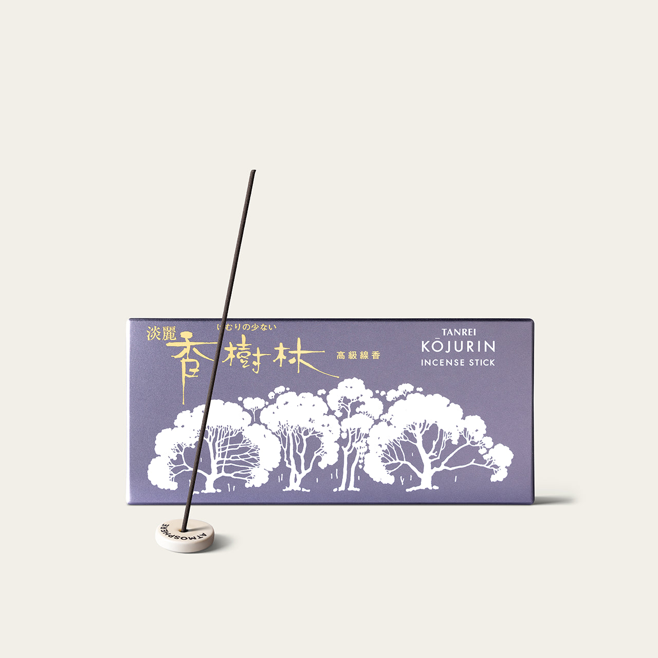 Gyokushodo Tanrei Kojurin Refreshing Japanese incense sticks (280 sticks) with Atmosphere ceramic incense holder