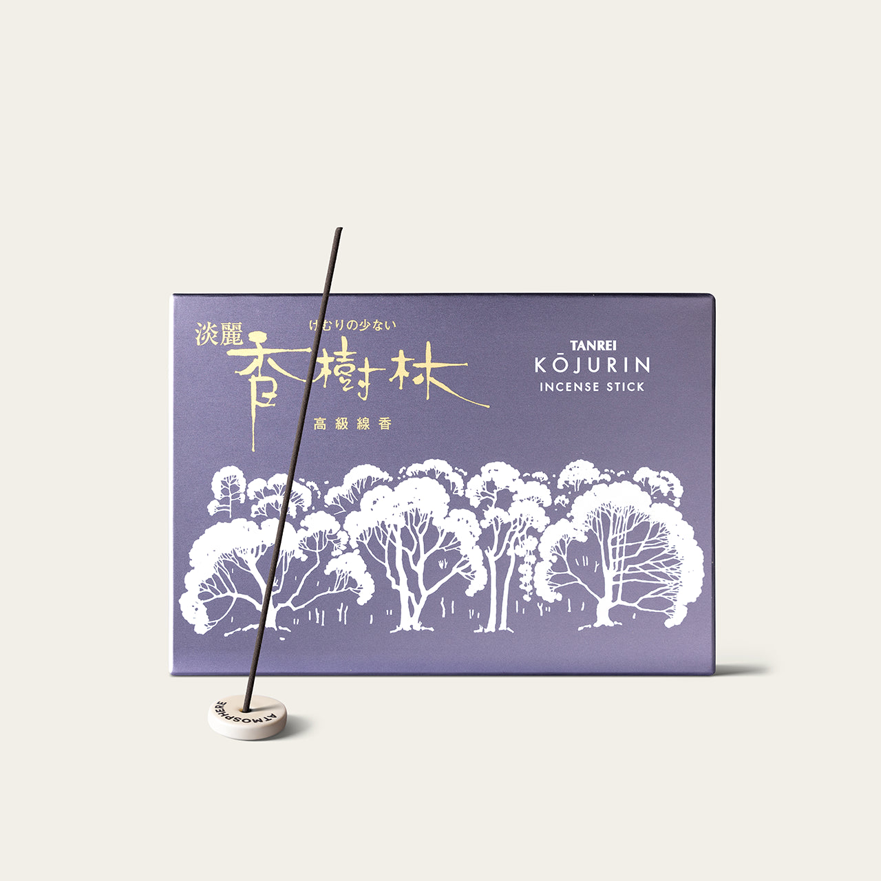 Gyokushodo Tanrei Kojurin Refreshing Japanese incense sticks (500 sticks) with Atmosphere ceramic incense holder