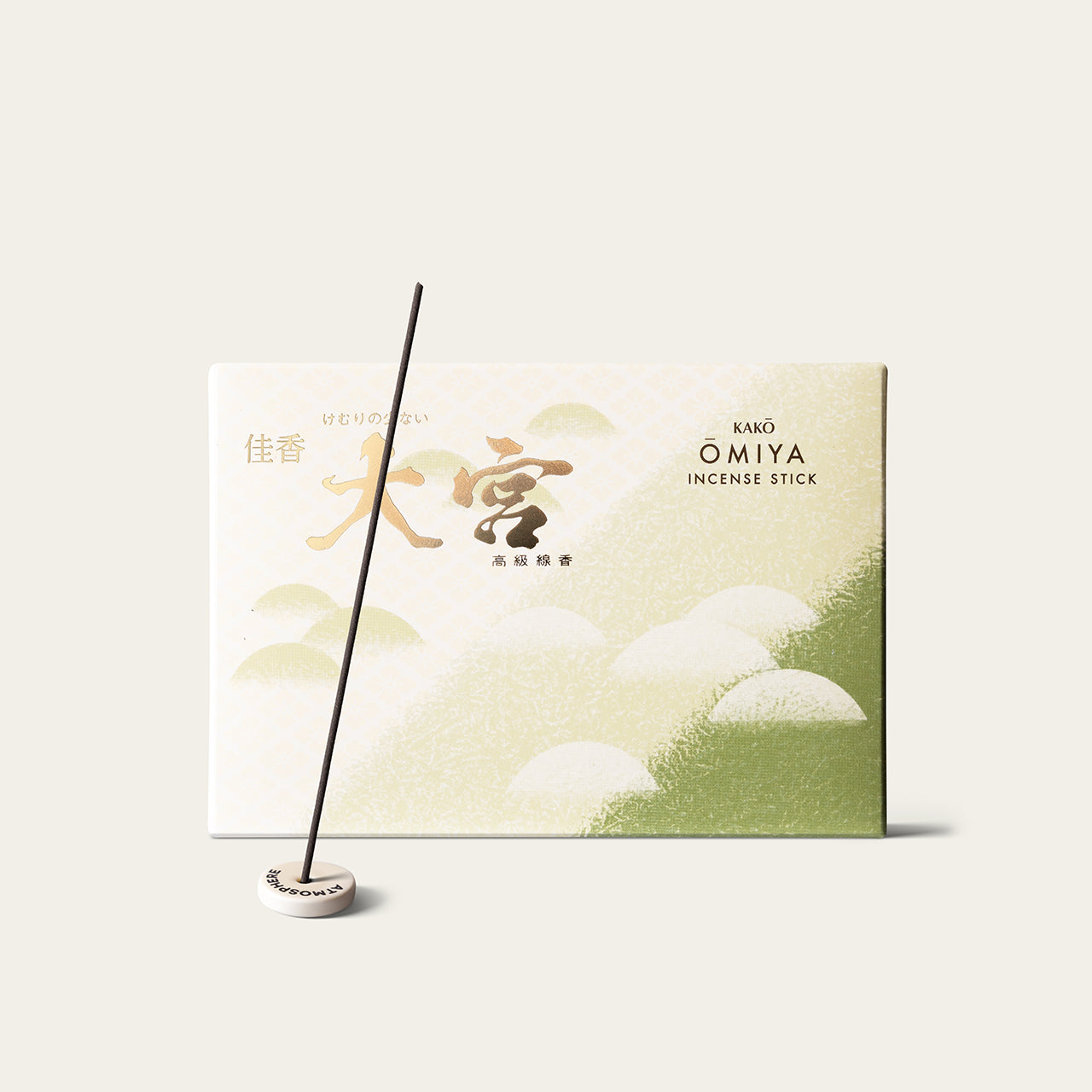 Gyokushodo Kako Omiya Grand Palace Low Smoke Japanese incense sticks (500 sticks) with Atmosphere ceramic incense holder