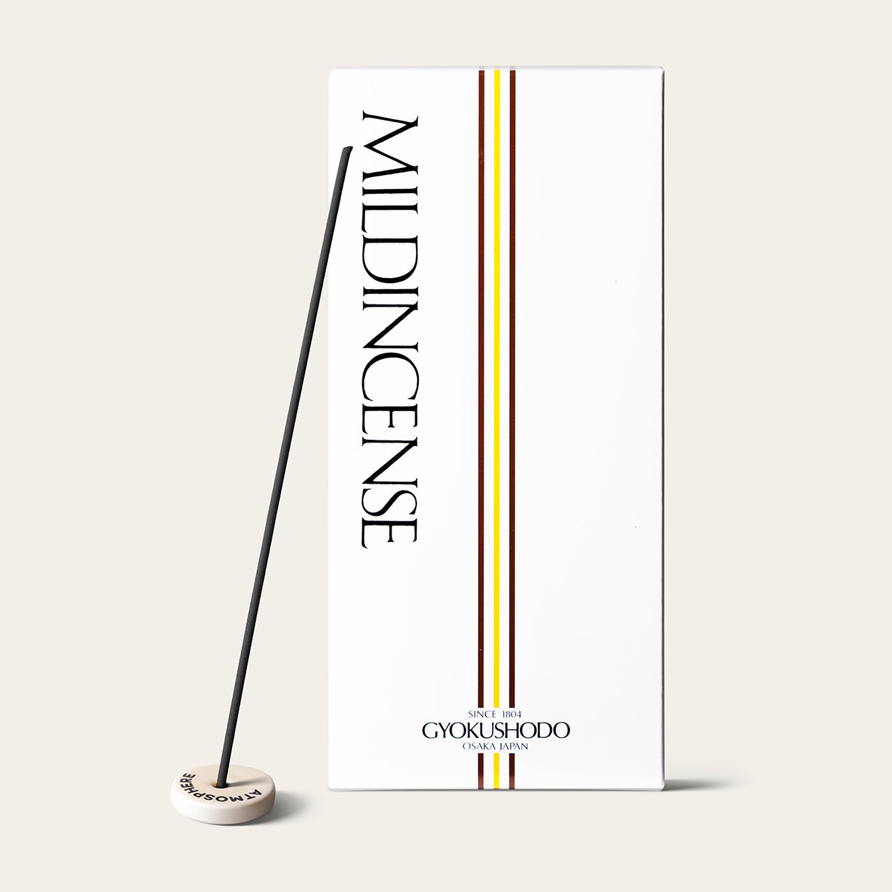 Gyokushodo Mild Incense Japanese incense sticks (280 sticks) with Atmosphere ceramic incense holder