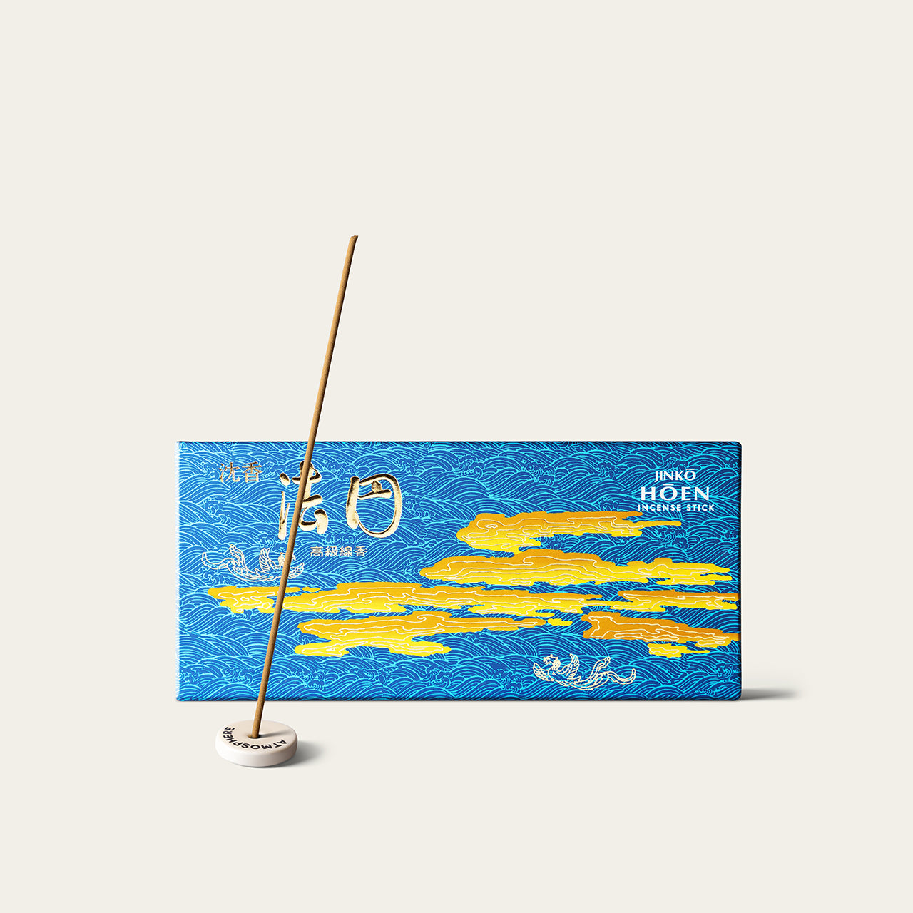 Gyokushodo Jinko Hoen Agarwood Cycle Japanese incense sticks (280 sticks) with Atmosphere ceramic incense holder