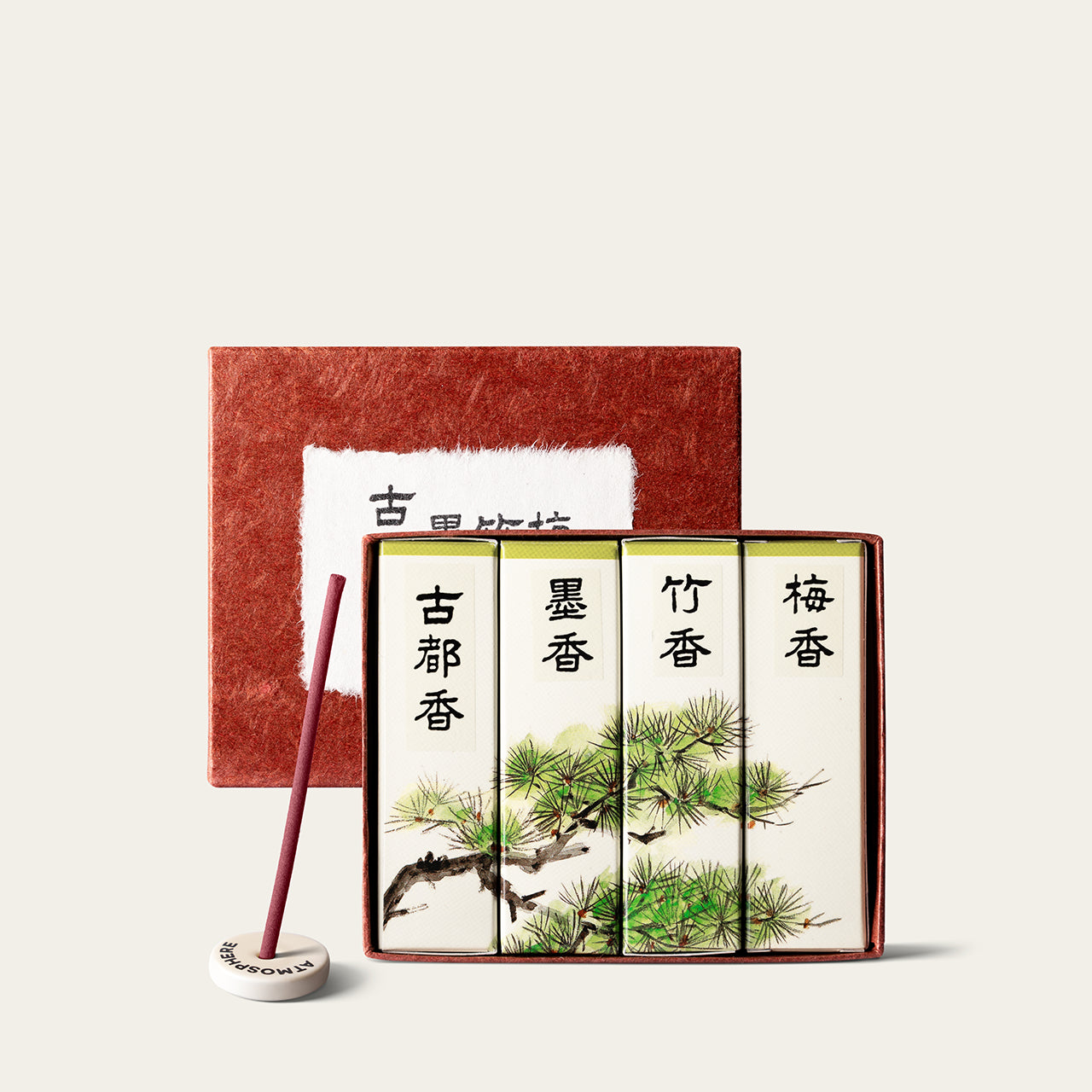 Kousaido Ancient City Explorer Set Japanese incense sticks (60 sticks) with Atmosphere ceramic incense holder