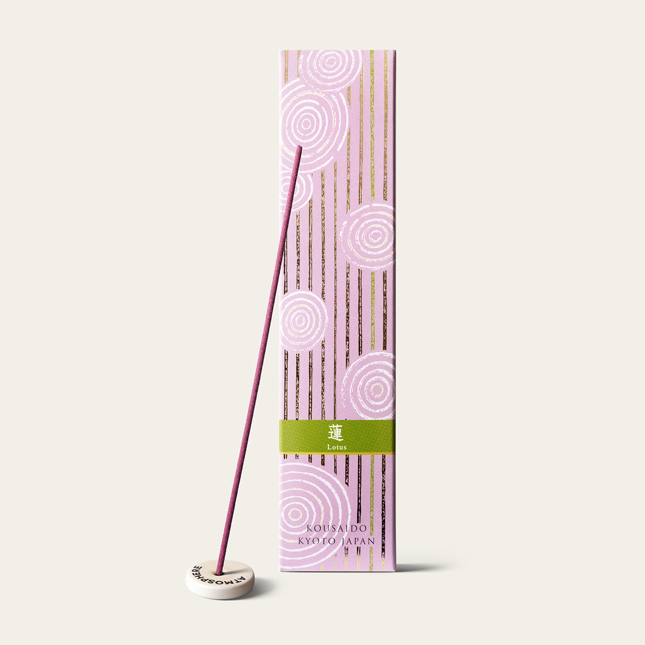 Kousaido Hyakuraku Magnolia Japanese incense sticks 40 sticks with Atmosphere mini incense holder ceramic