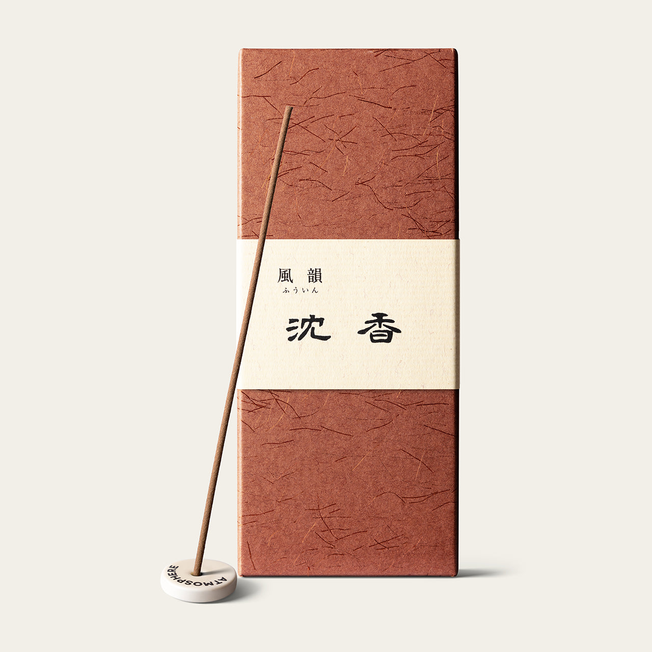 Minorien Fuin Fu-In Agarwood Jinko Japanese incense sticks (60 sticks) with Atmosphere ceramic incense holder