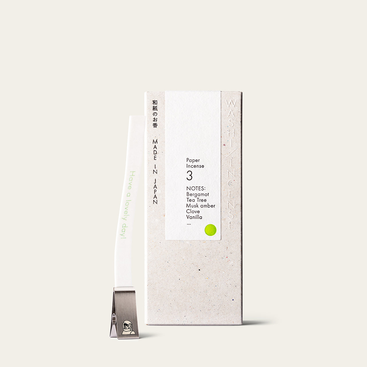 Atmosphere Kunjudo Washi Japanese incense paper number 3 (30 strips) with clip holder