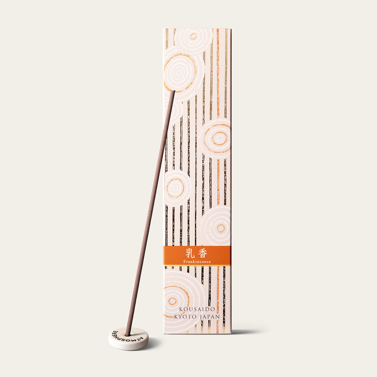 Kousaido Hyakuraku Gentle Cleansing Frankincense Japanese incense sticks (40 sticks) with Atmosphere ceramic incense holder