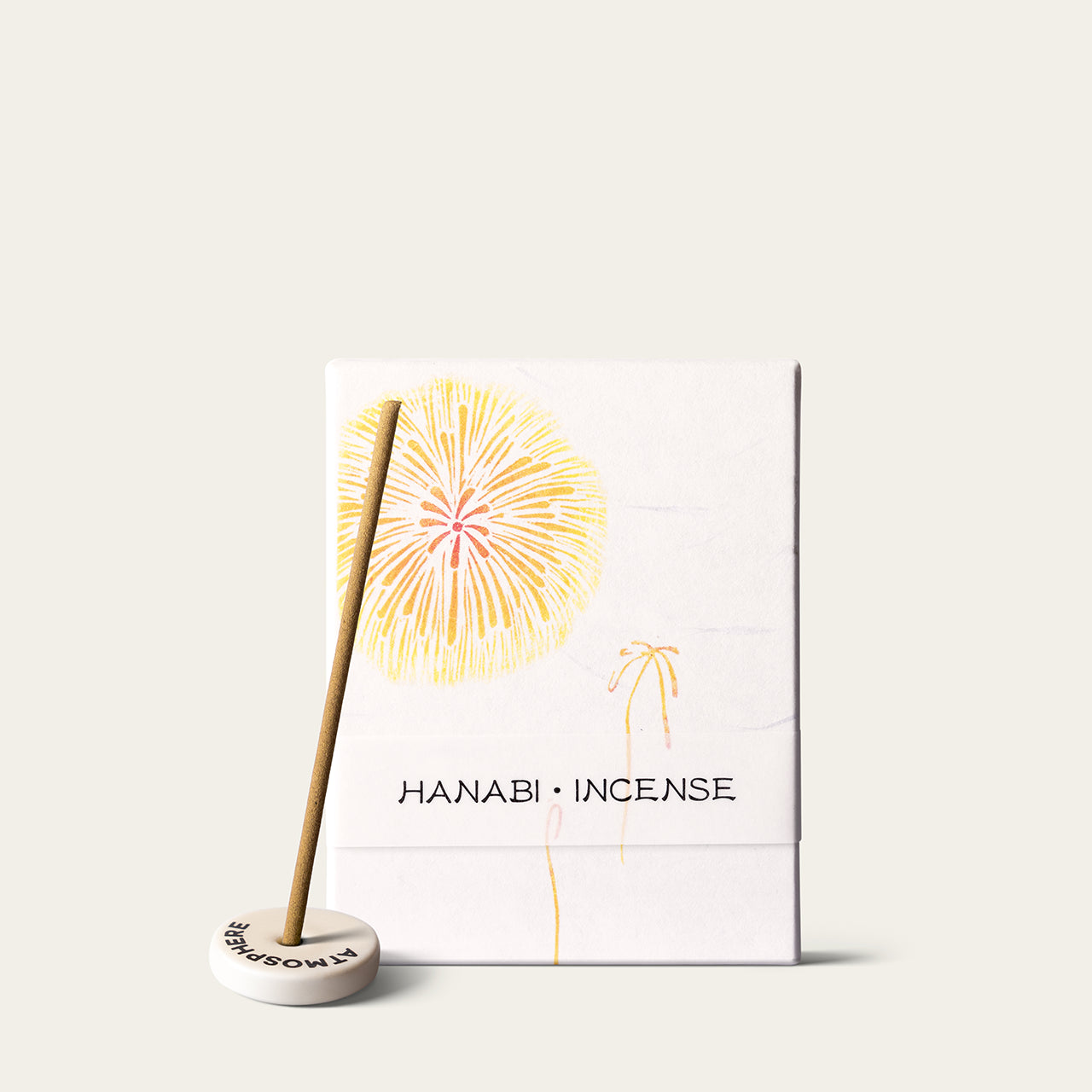 Kousaido Fireworks Hanga Hanabi Japanese incense sticks (90 sticks) with Atmosphere ceramic incense holder