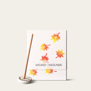 Kousaido Japanese Maple Hanga Momiji Japanese incense sticks (90 sticks) with Atmosphere ceramic incense holder