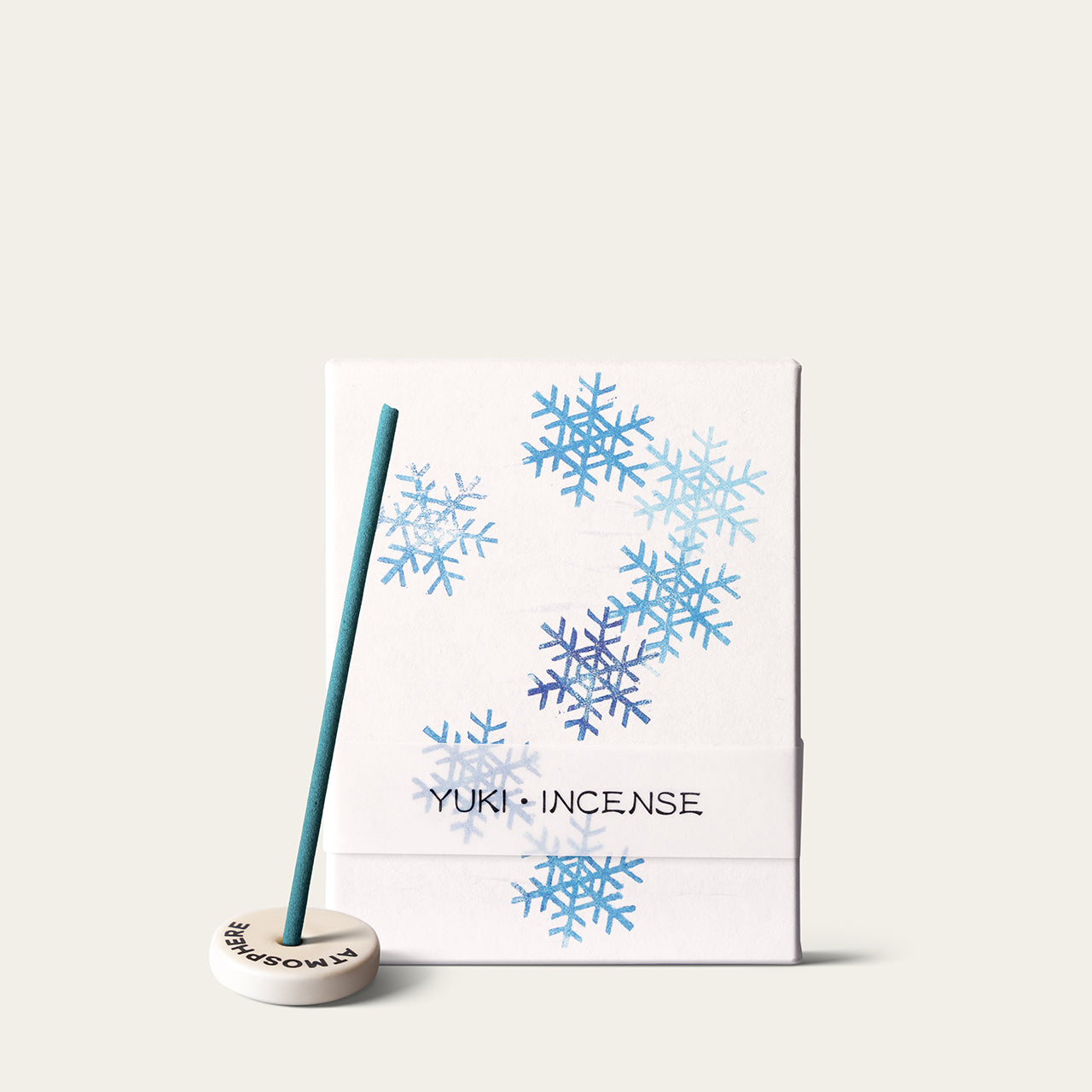 Kousaido Snow Hanga Yuki Japanese incense sticks (90 sticks) with Atmosphere ceramic incense holder