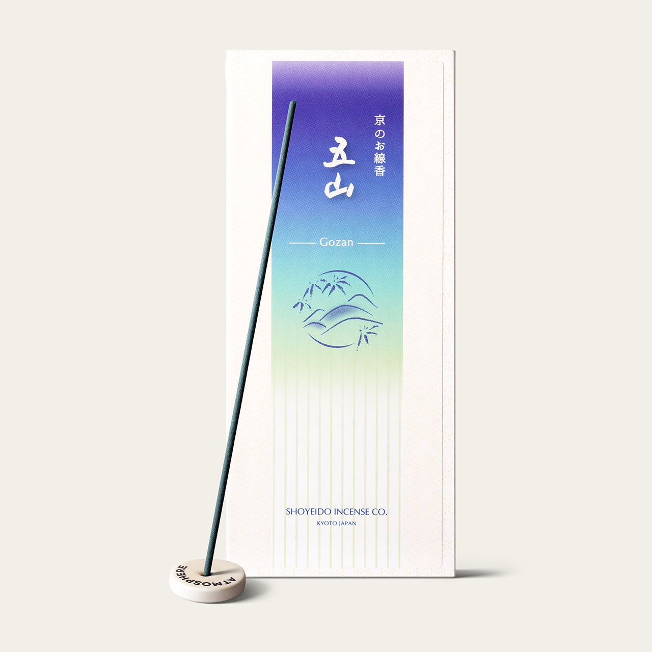 Shoyeido Daily Five Hills Gozan Japanese incense sticks (175 sticks) with Atmosphere ceramic incense holder