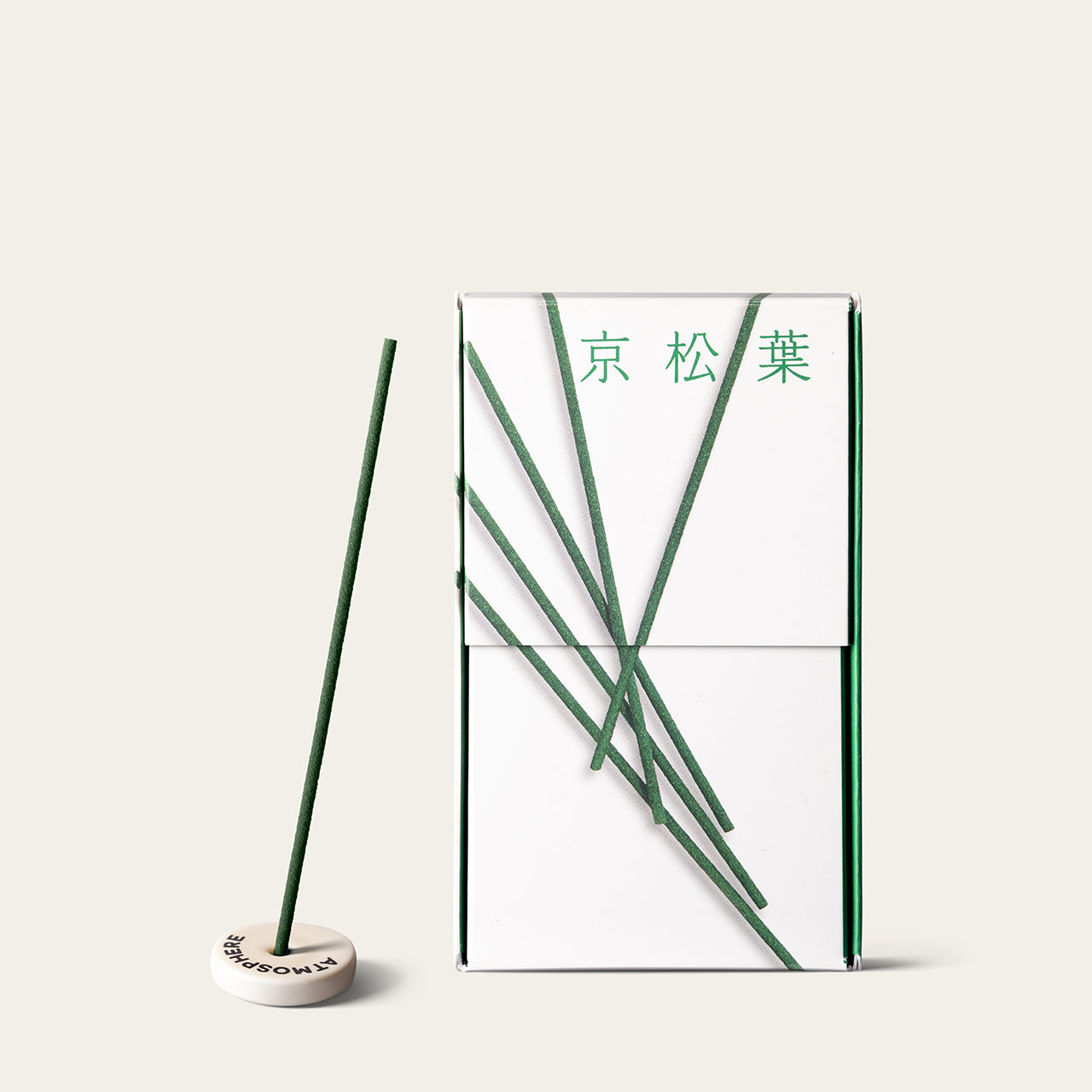 Shoyeido Tamayura Kyoto Pine Needles Kyo-matsuba Japanese incense sticks (200 sticks) with Atmosphere ceramic incense holder