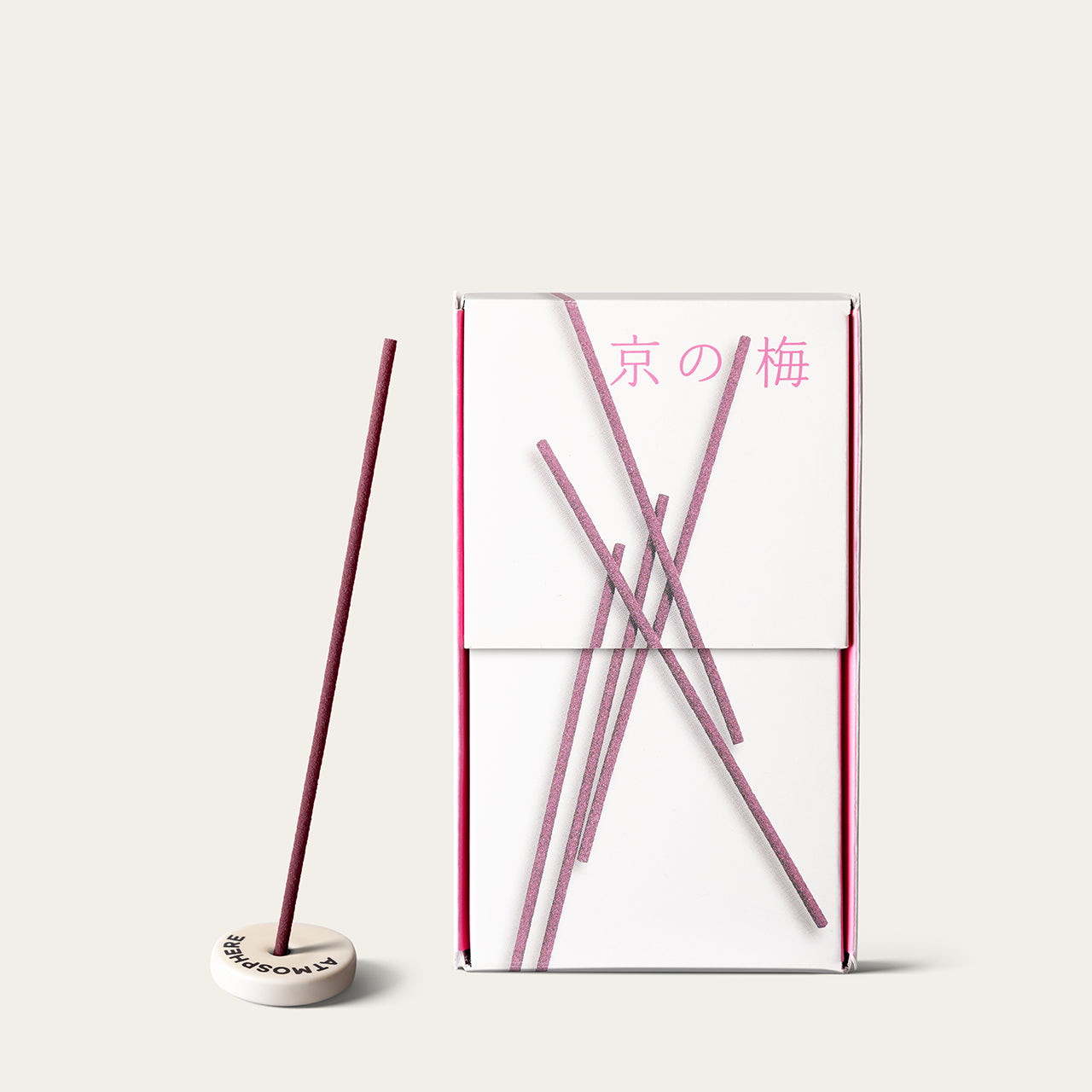 Shoyeido Tamayura Kyoto Plum Kyo-no-ume Japanese incense sticks (200 sticks) with Atmosphere ceramic incense holder