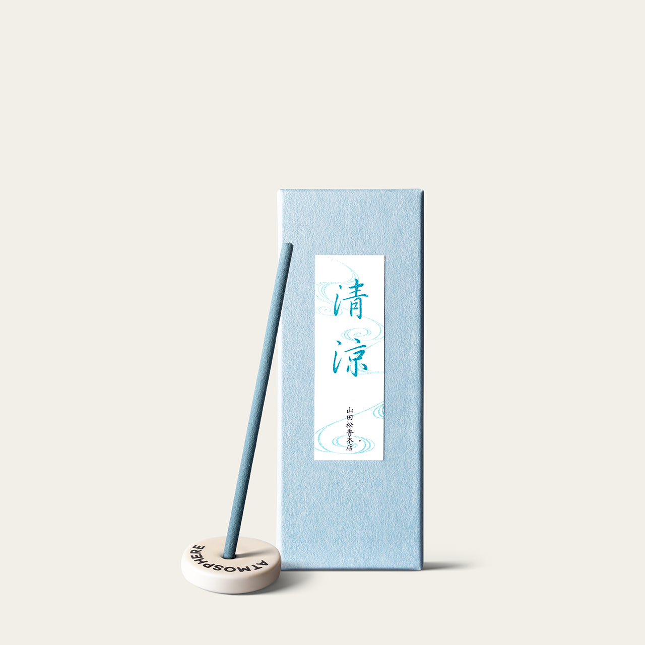 Yamadamatsu Rakuen Bracing Seiryo Japanese incense sticks (20 sticks) with Atmosphere ceramic incense holder