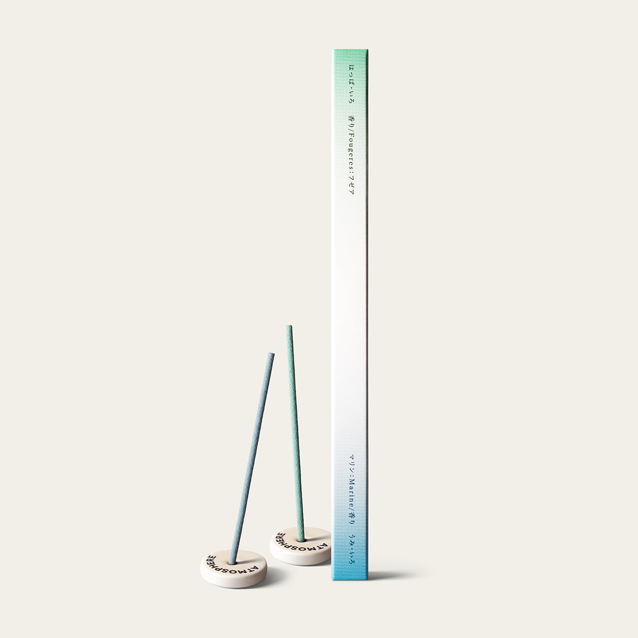 Yamadamatsu Uturoiiro Colour 1 Fougere and Marine Japanese incense sticks (30 sticks) with Atmosphere ceramic incense holder