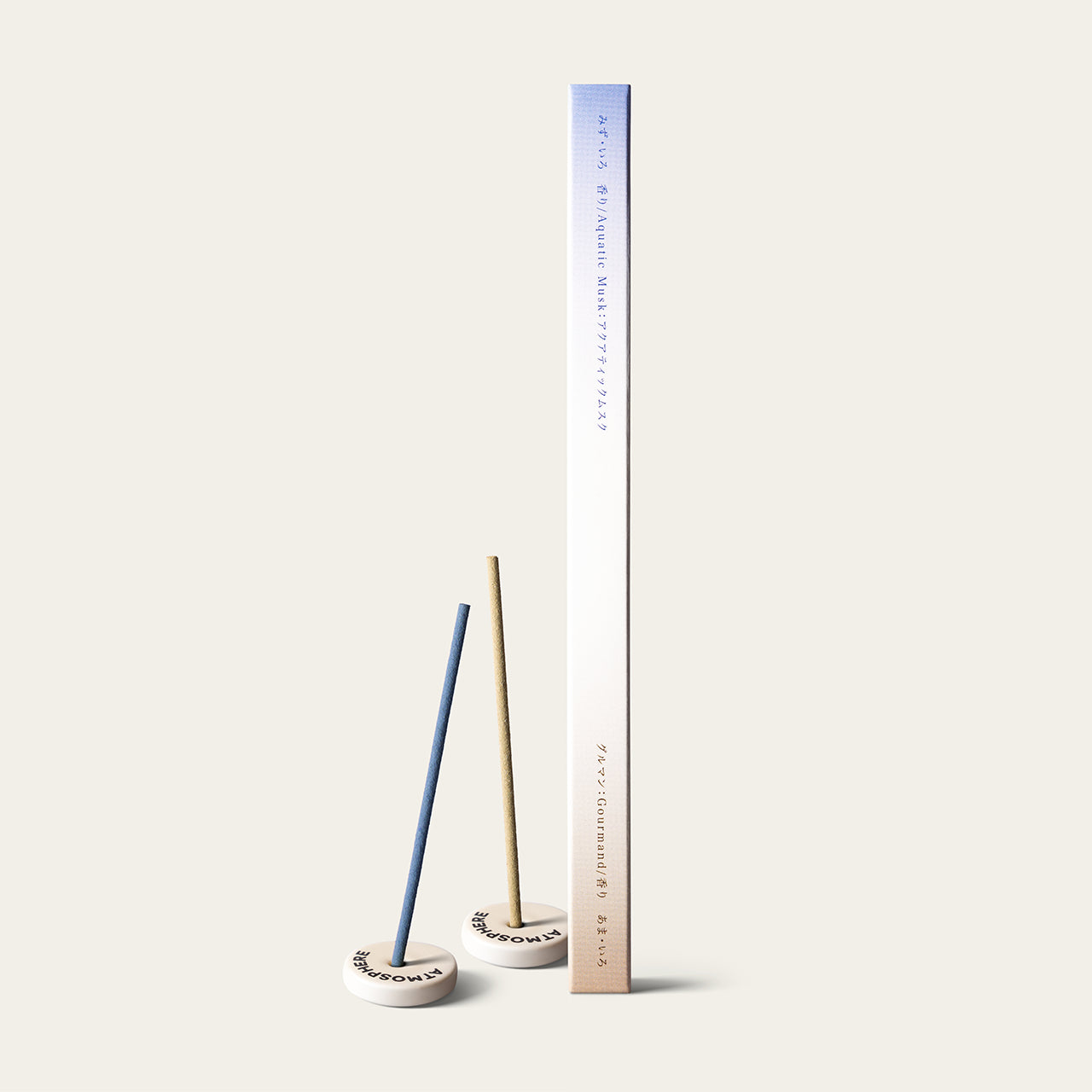 Yamadamatsu Uturoiiro Colour 4 Aquatic Musk and Gorumand Japanese incense sticks (30 sticks) with Atmosphere ceramic incense holder